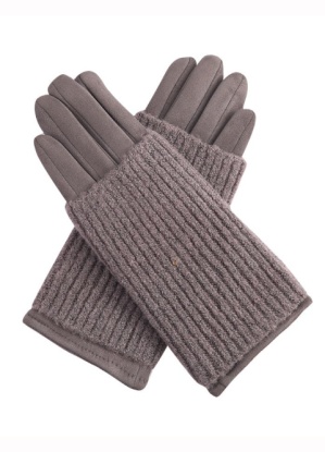 Pure Fashions Double Layer Faux Suede Gloves